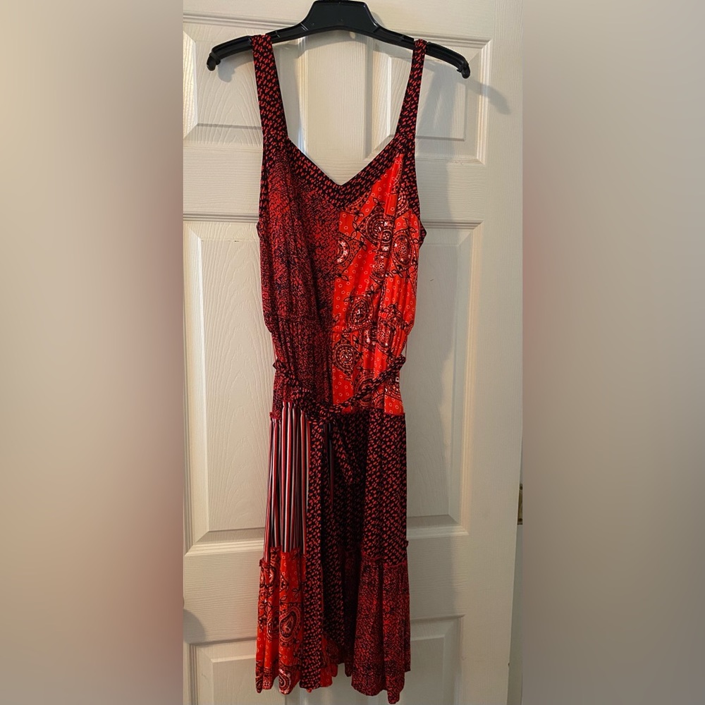 Lane Bryant Patchwork Printed Midi Fit and Flare Dress Size 14